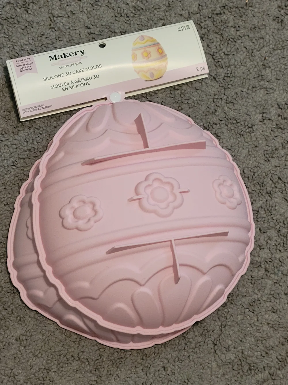 Makery Silicone 3D Egg Cake Mold - Light Pink
